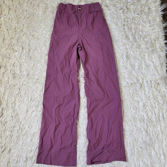 Maeve By Anthropologie The Colette Cropped Wide-Leg Pants - Purple Size 24T - Picture 1 of 15